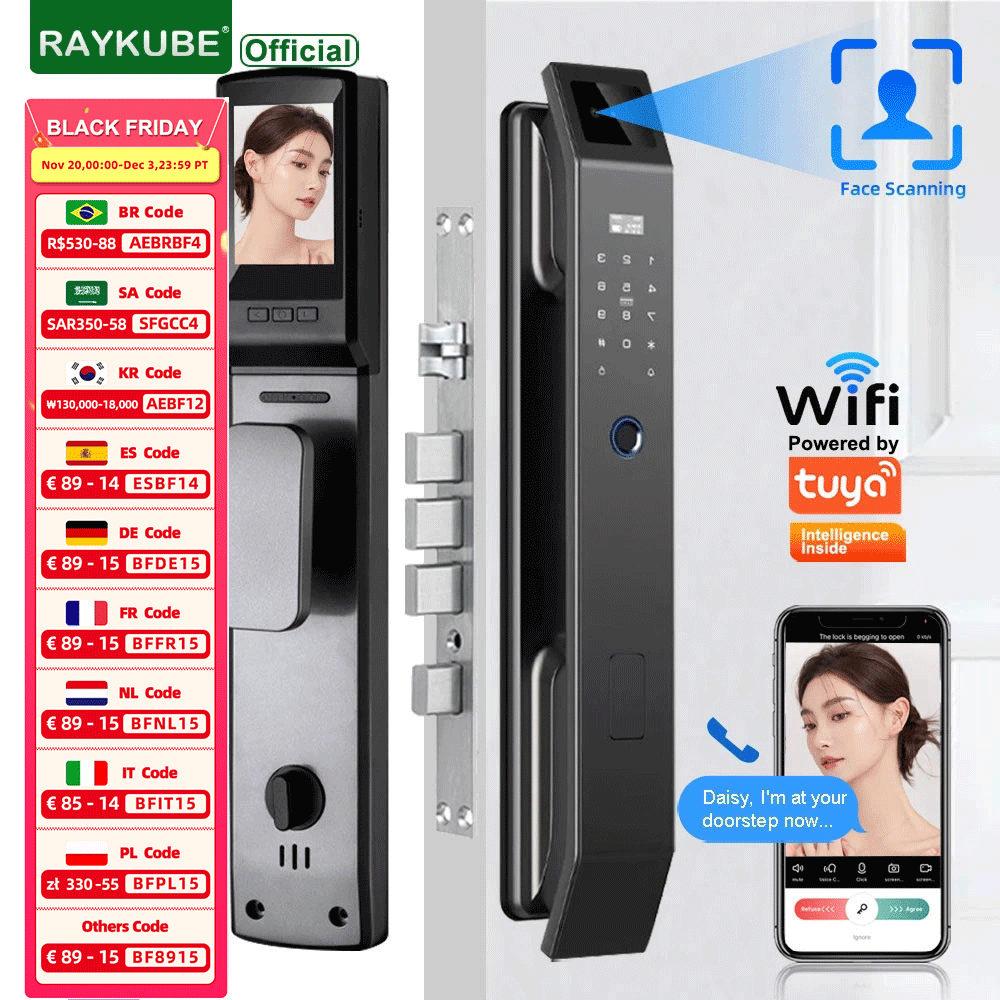 Graded Card Display - RAYKUBE DF14 Tuya WiFi Kunci Sidik