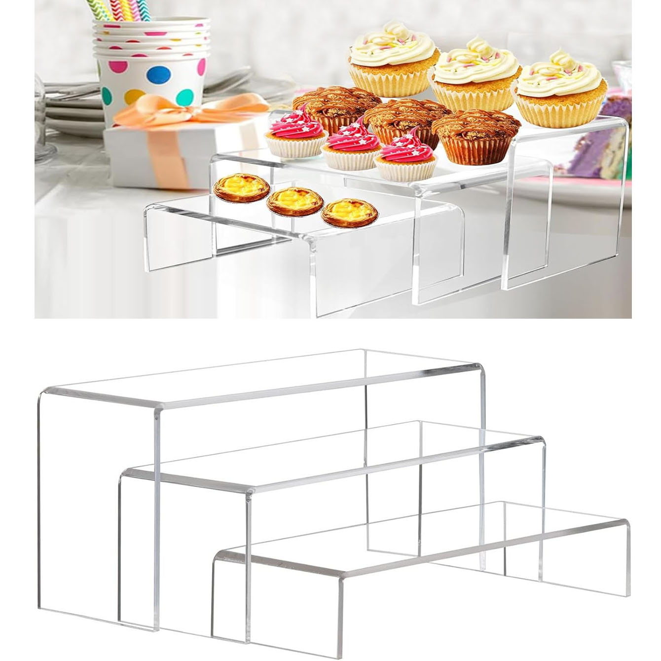 Pop Display Shelf - 3 buah rak pajangan akrilik, rak