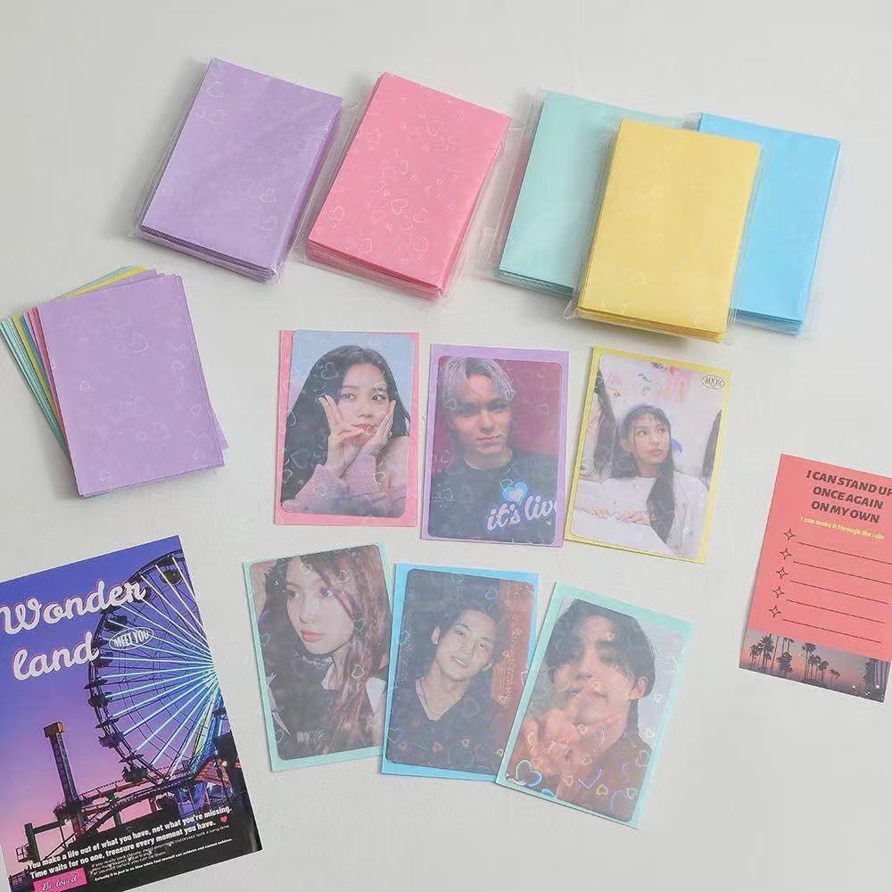 50 Buah Kartu Hati Laser 61X91 - Card Penny Sleeve ulasan dan harga