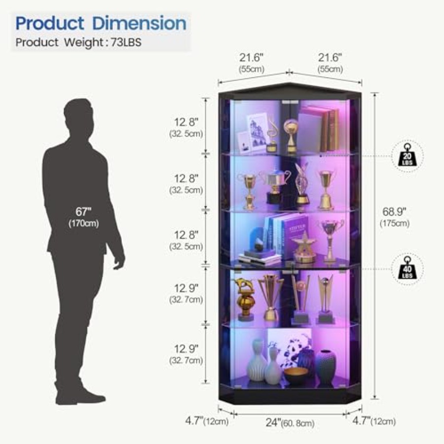 Lemari Pajangan Sudut dengan L - Display Case Acrylic ulasan dan harga